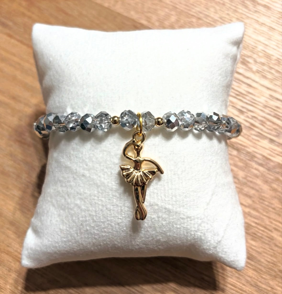 Armband Silber mit Ballerina Anhänger und goldene Details