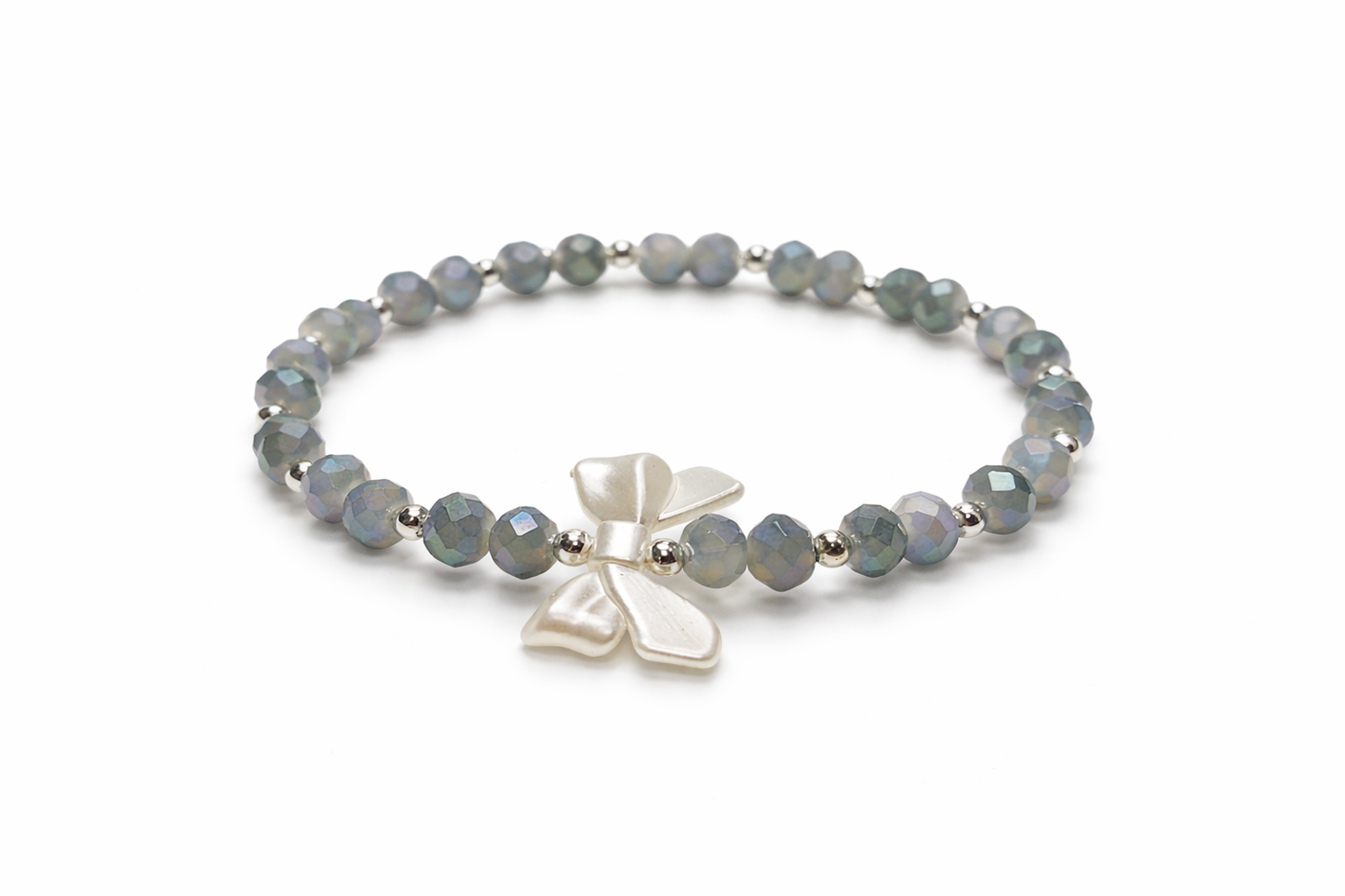 Armband grau mit Schleife