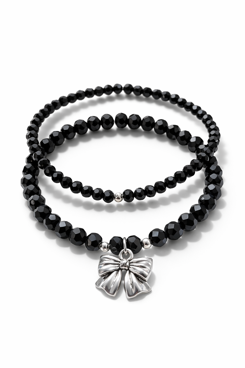 Armband Set schwarz mit Schleife