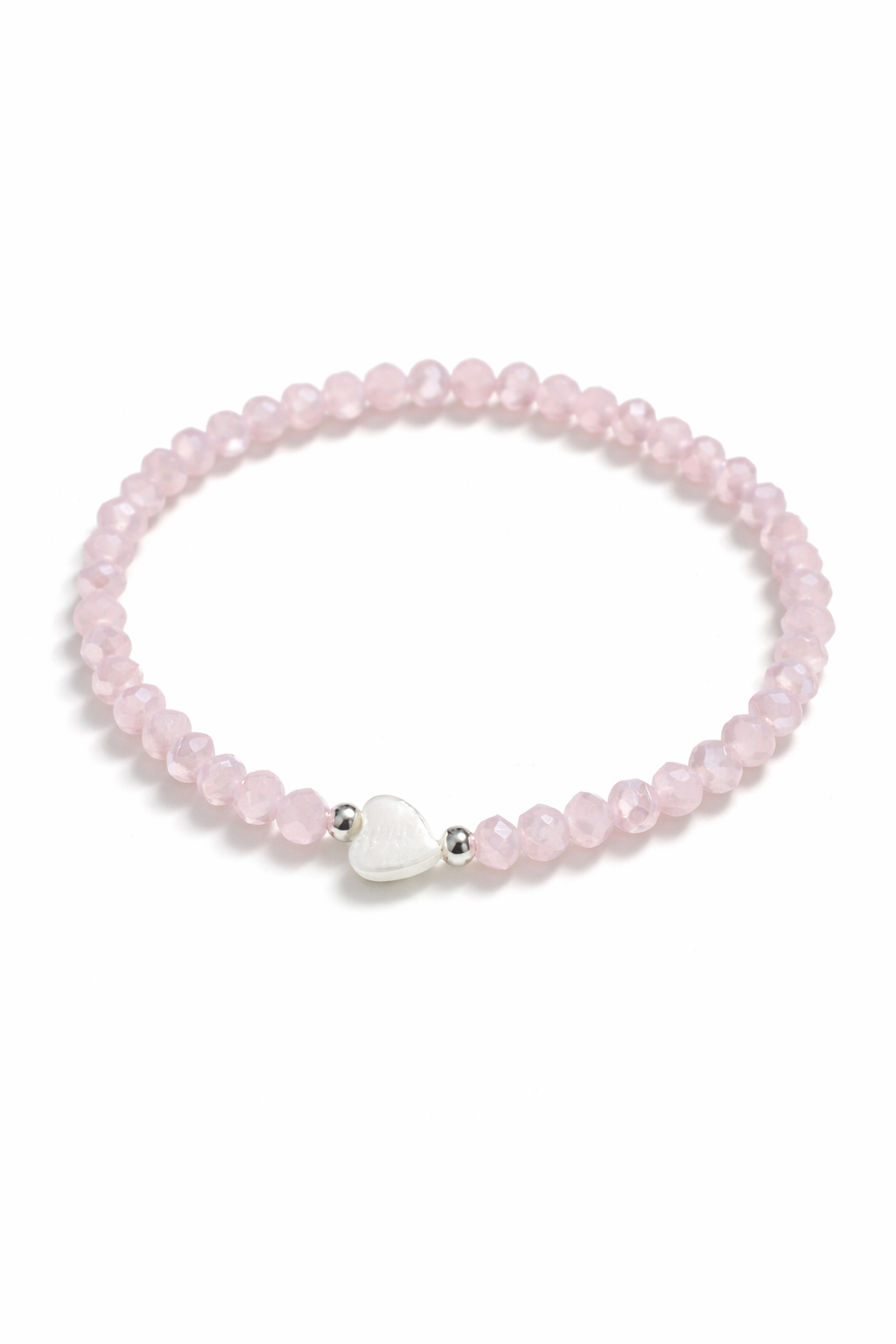 Armband rosa mit herzförmiger Muschelperle