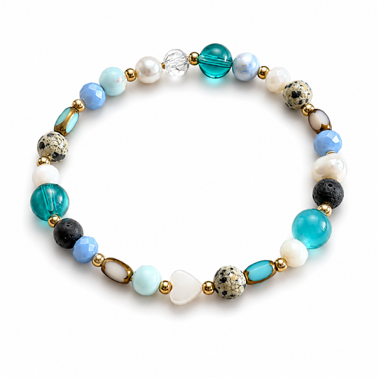 Armband blau Herz