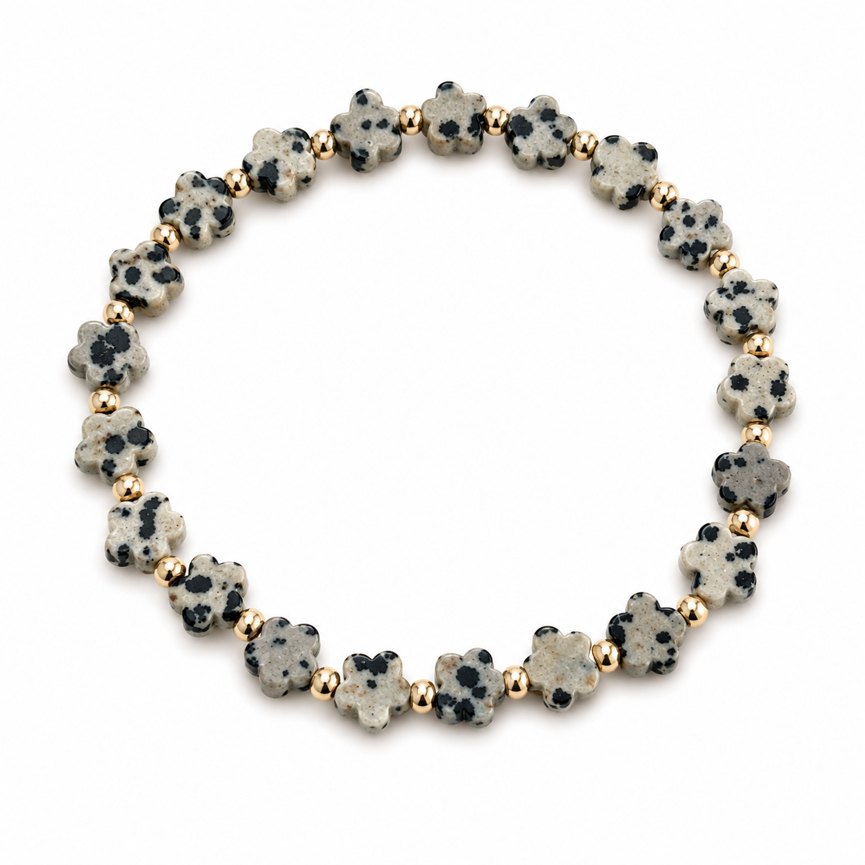 Armband Dalmatiner Jaspis Blumen