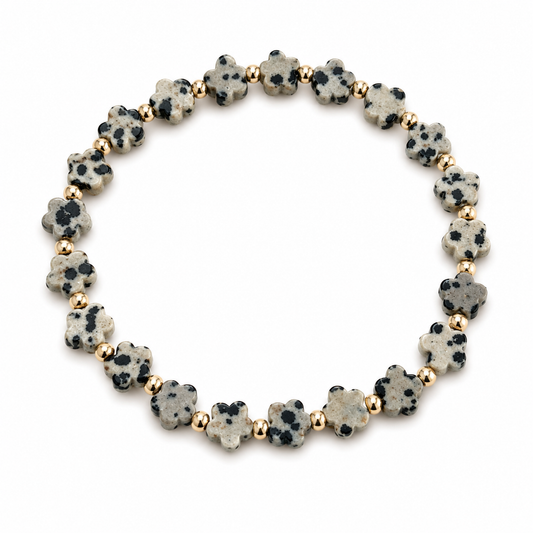 Armband Dalmatiner Jaspis Blumen