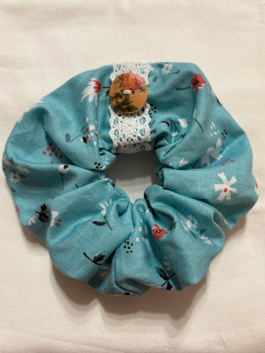 Scrunchie Handgefertigt aus 100 % Baumwolle türkis