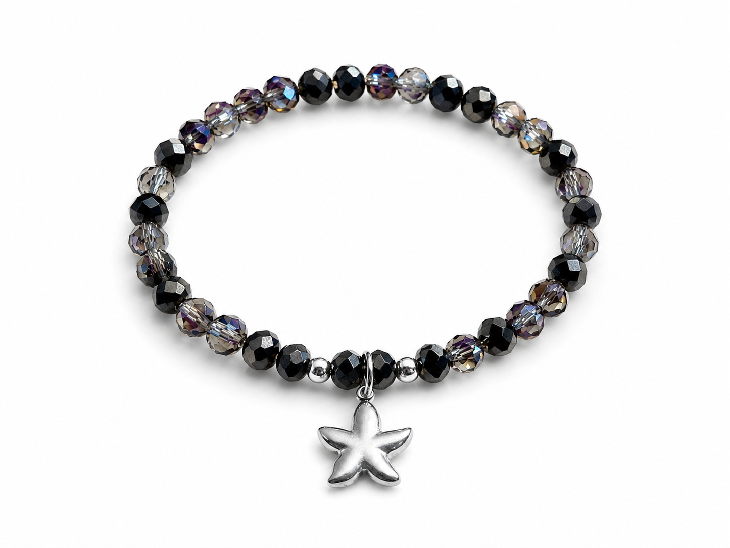 Armband schwarz mit Seestern