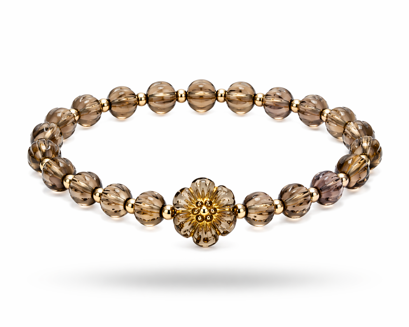 Armband braun Blume mit goldenen Details