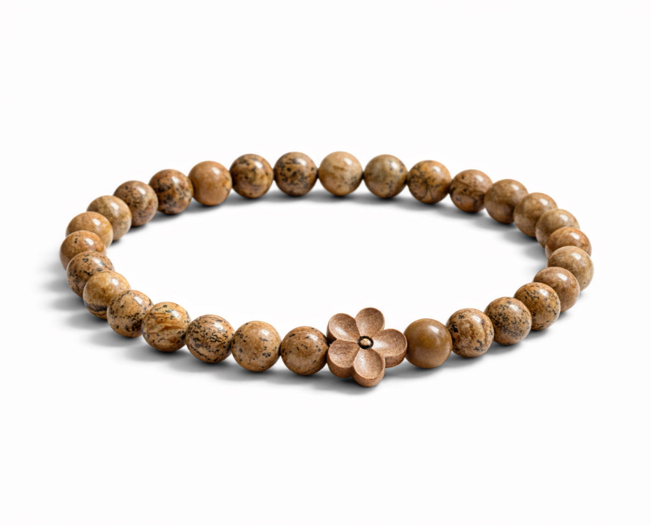 Armband braun mit Blume