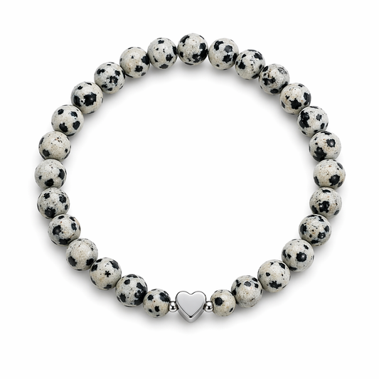 Armband schwarz weiß Herz