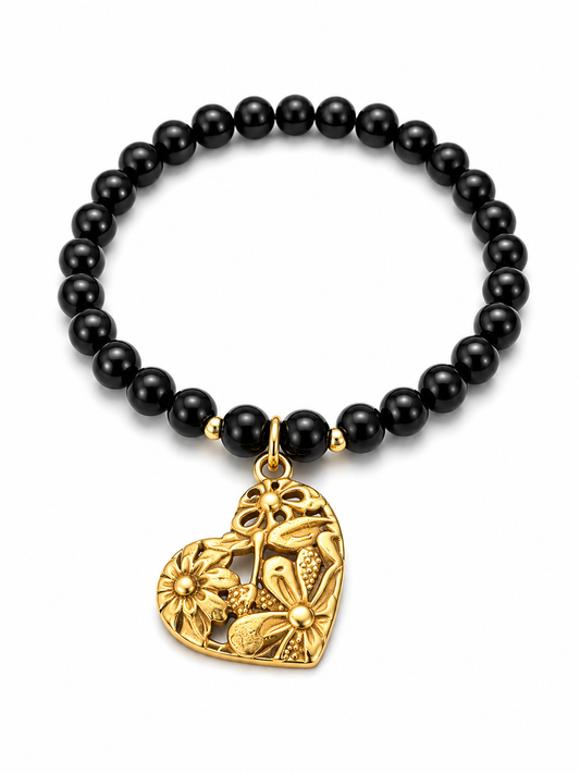 Armband schwarz Herz