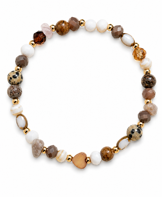 Armband braun Herz