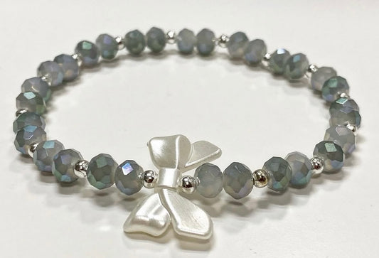 Armband grau mit Schleife