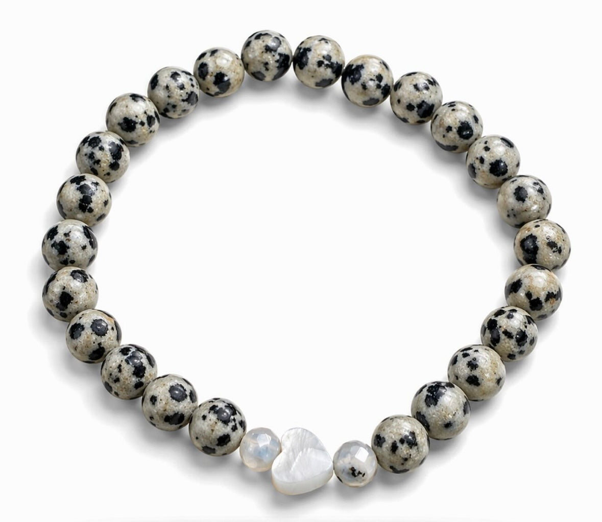 Armband schwarz weiß Herz