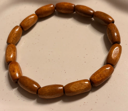Bracelet made of natural wooden beads