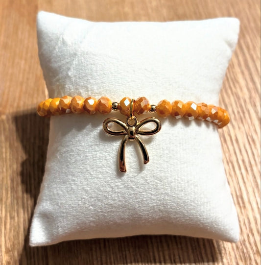 Armband orange mit Schleife