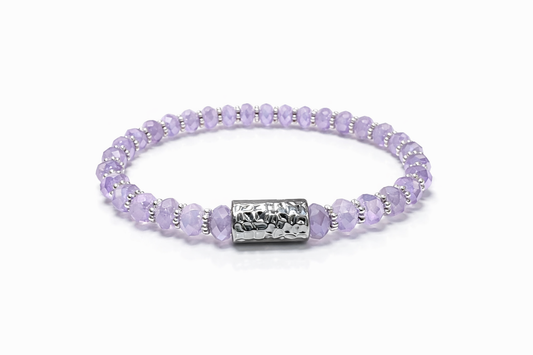 Lavender bracelet with silver detail