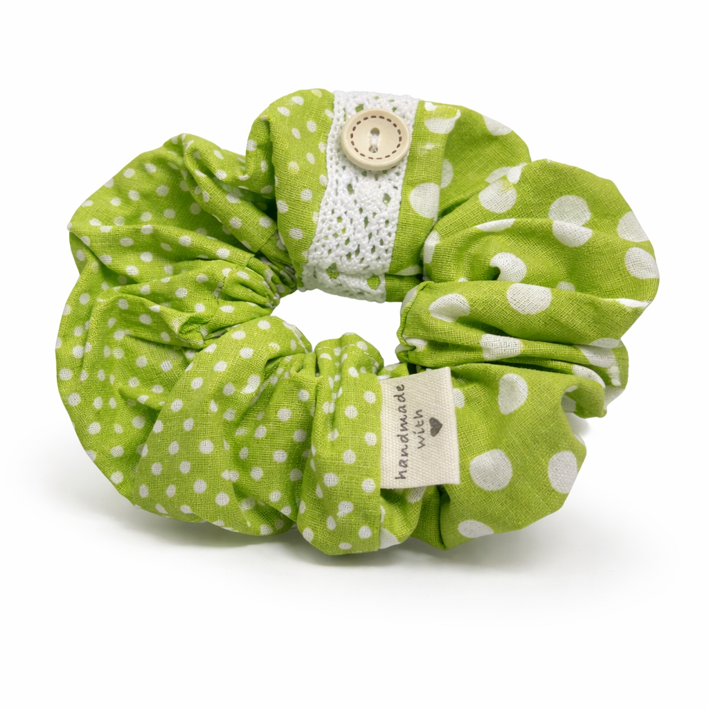 Scrunchie Handgefertigt aus 100 % Baumwolle Gift Grün