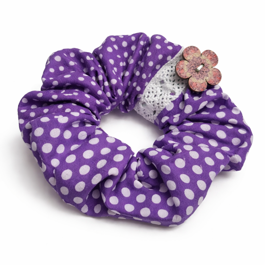 Scrunchie Handmade from 100% Cotton Purple
