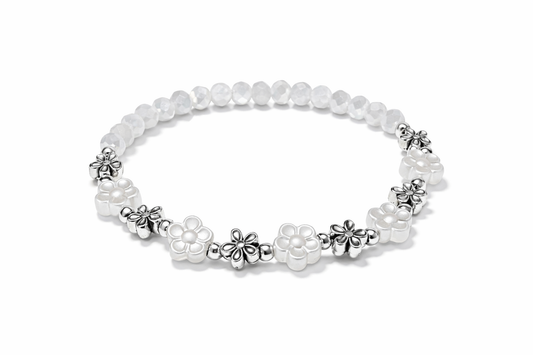 Armband mit Blumen und silbernen Details