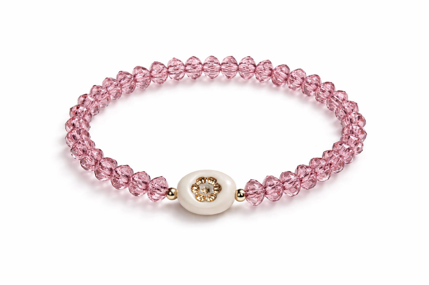 Armband mit Blütenelement und goldenen Details