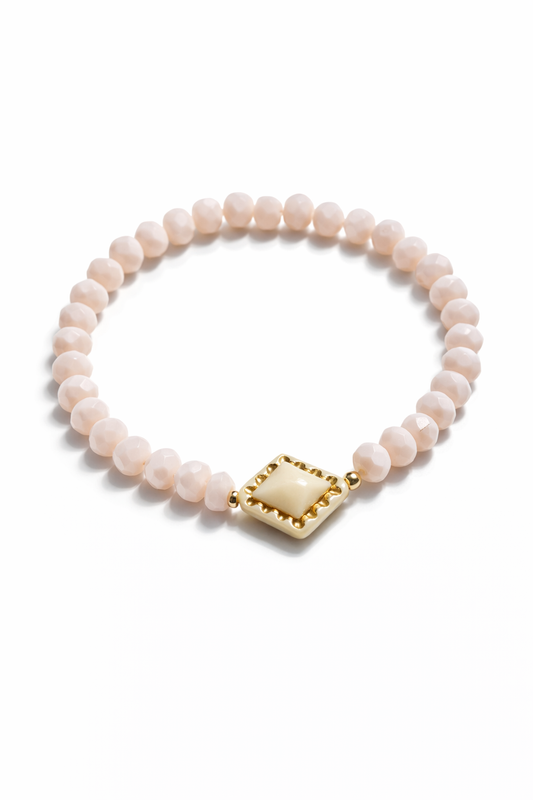 Bracelet cream tone with gold details