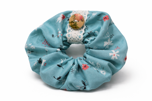 Scrunchie Handgefertigt aus 100 % Baumwolle türkis