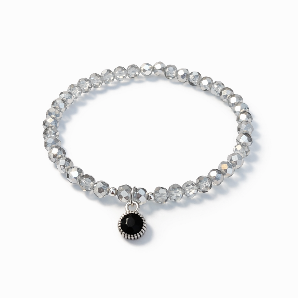 Elegant bracelet with a small black pendant