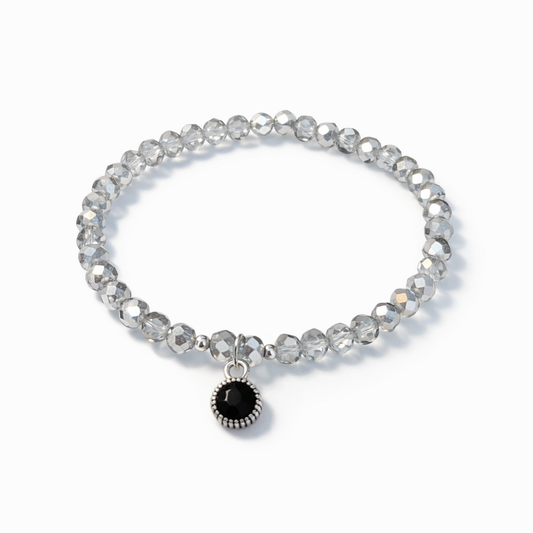 Elegant bracelet with a small black pendant