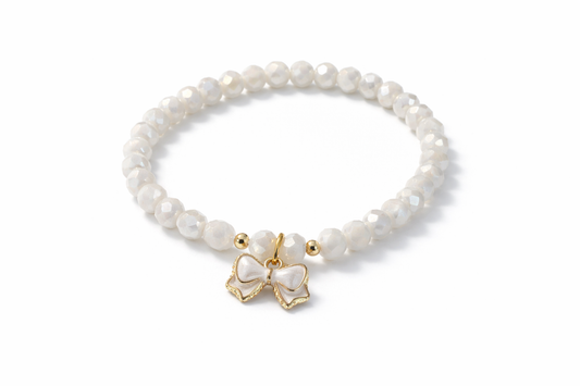 Armband weiß mit Schleife