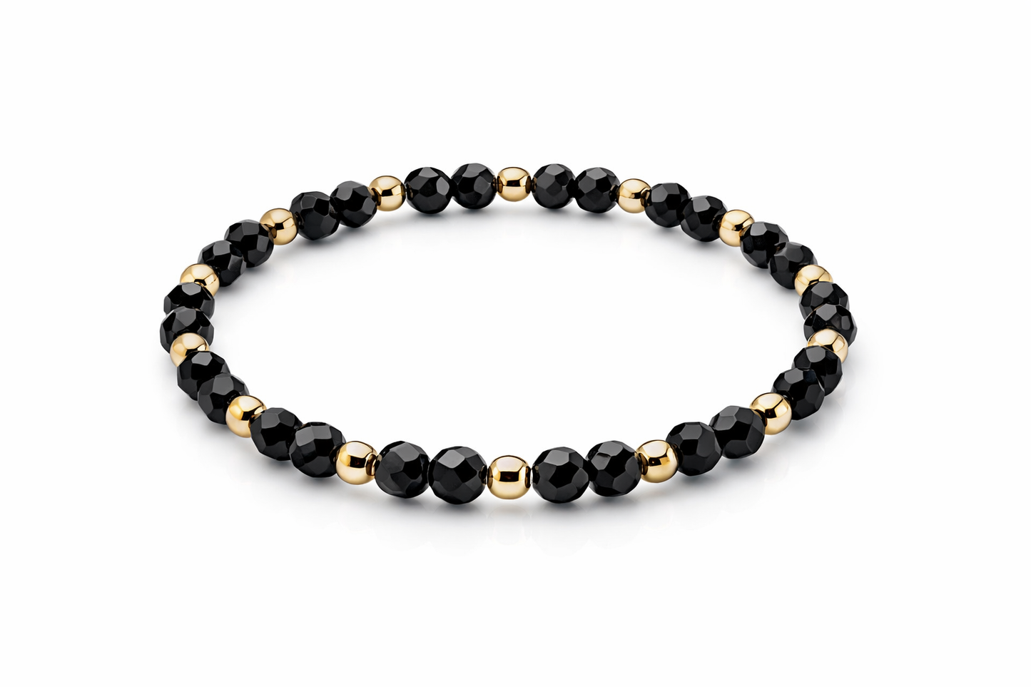 Armband schwarz mit goldenen Details