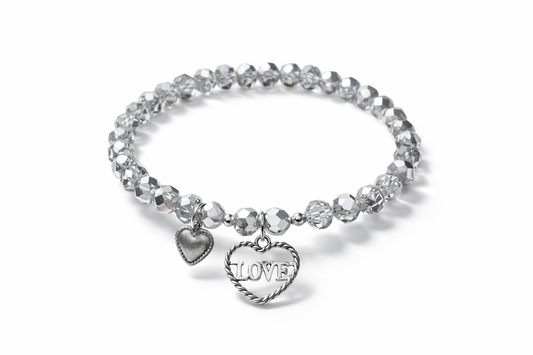 Silver-colored bracelet with heart