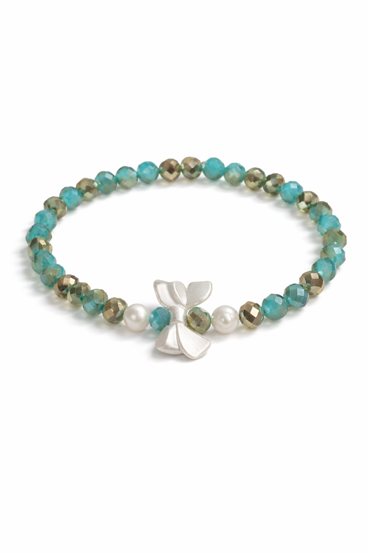 Armband mit natürlichen Süßwasserperlen und Schleife