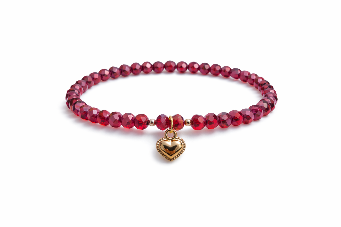 Armband rot mit Herzanhänger