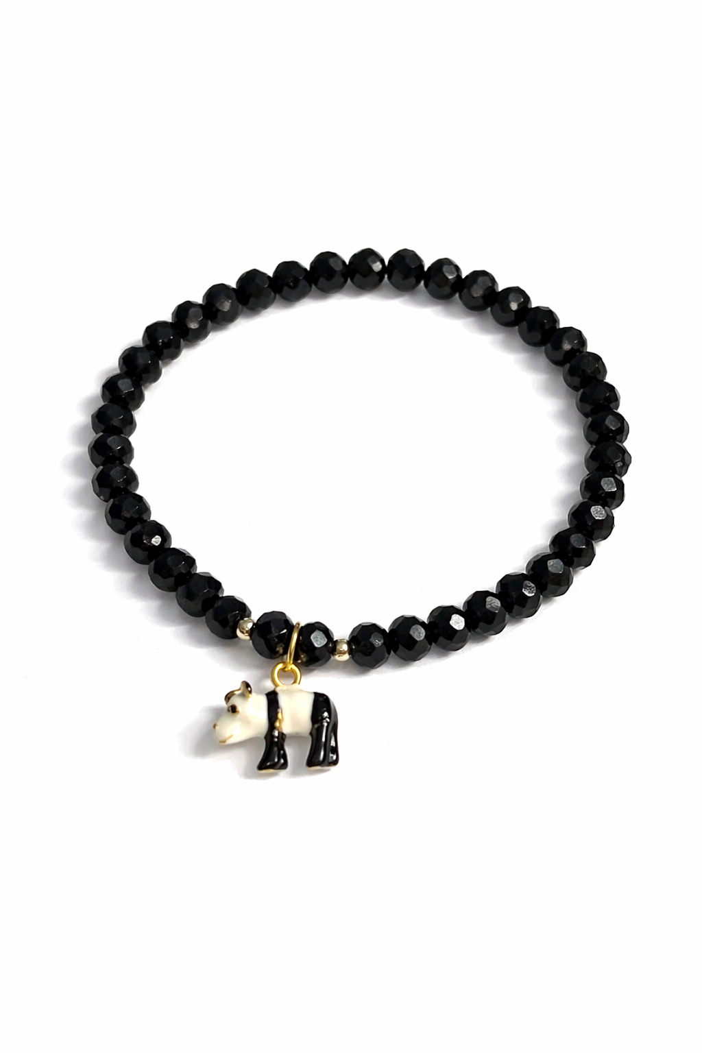 Armband schwarz mit kleinem Panda