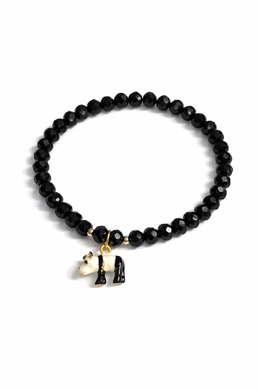 Armband schwarz mit kleinem Panda