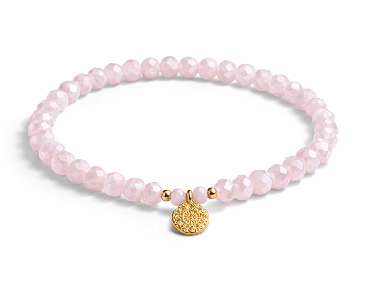 Armband rosa mit Mandala Anhänger