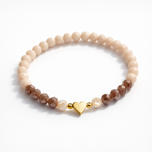 Armband Naturtöne mit goldene Details