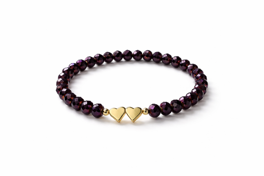 Armband dunkellila Herz