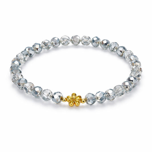 Armband silber/ gold Blume