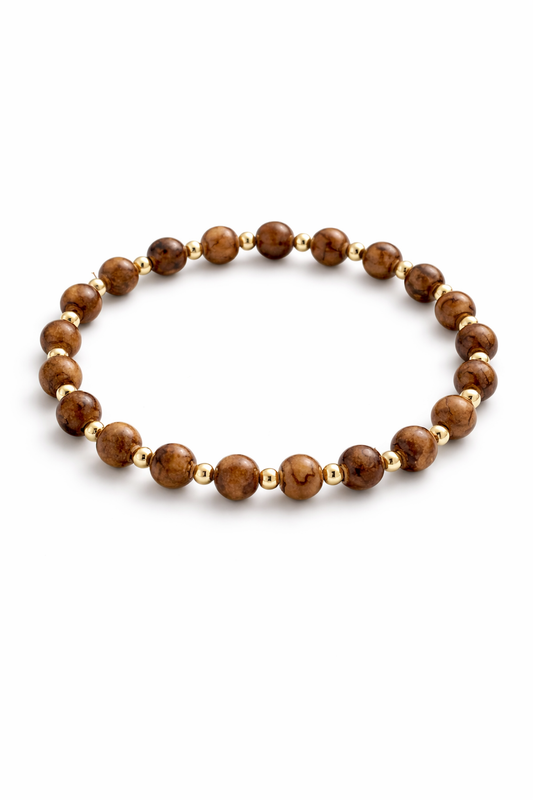 Armband braun mit goldenen Details