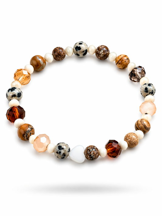 Armband Naturtöne mit Herz