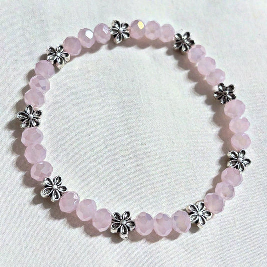 Armband rosa mit Blümchen