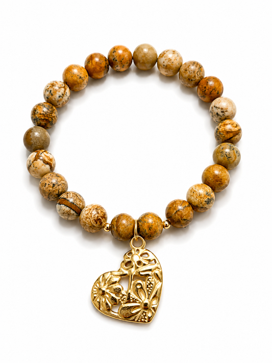 Armband Naturstein Herz
