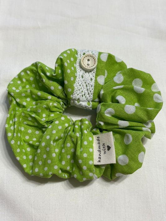 Scrunchie Handgefertigt aus 100 % Baumwolle Gift Grün
