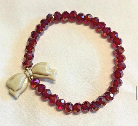 Armband rot mit Schleife